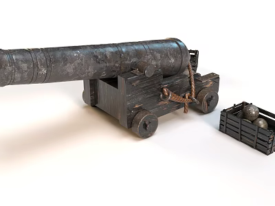 Ancient Artillery Red Artillery Ancient Artillery Qing Army Artillery Ming Dynasty Artillery Earth Artillery 3d model