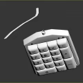 Computer Numeric Keypad With Digital Number Buttons And Connecting Wire 3d model