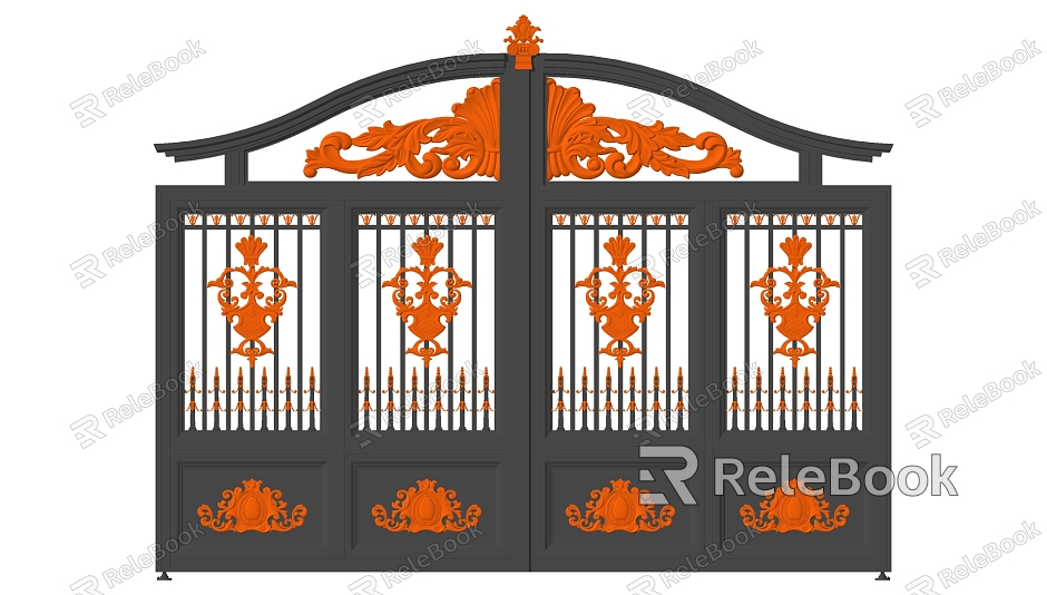 European-style gate wrought iron carved gate model