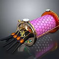 Character And Creature Themed Mechanical Art With Pink Honeycomb Octopus Tentacles And Golden Accents
