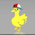Adorable Yellow Duck Furniture Ornament Wearing Red White Blue Hat Design
