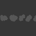 Six Olive Trees Various Shapes and Sizes for Landscape Design with Human Silhouette Scale