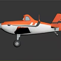 Orange Toy Airplane Model With White Wings Black Wheels And Cartoon Face