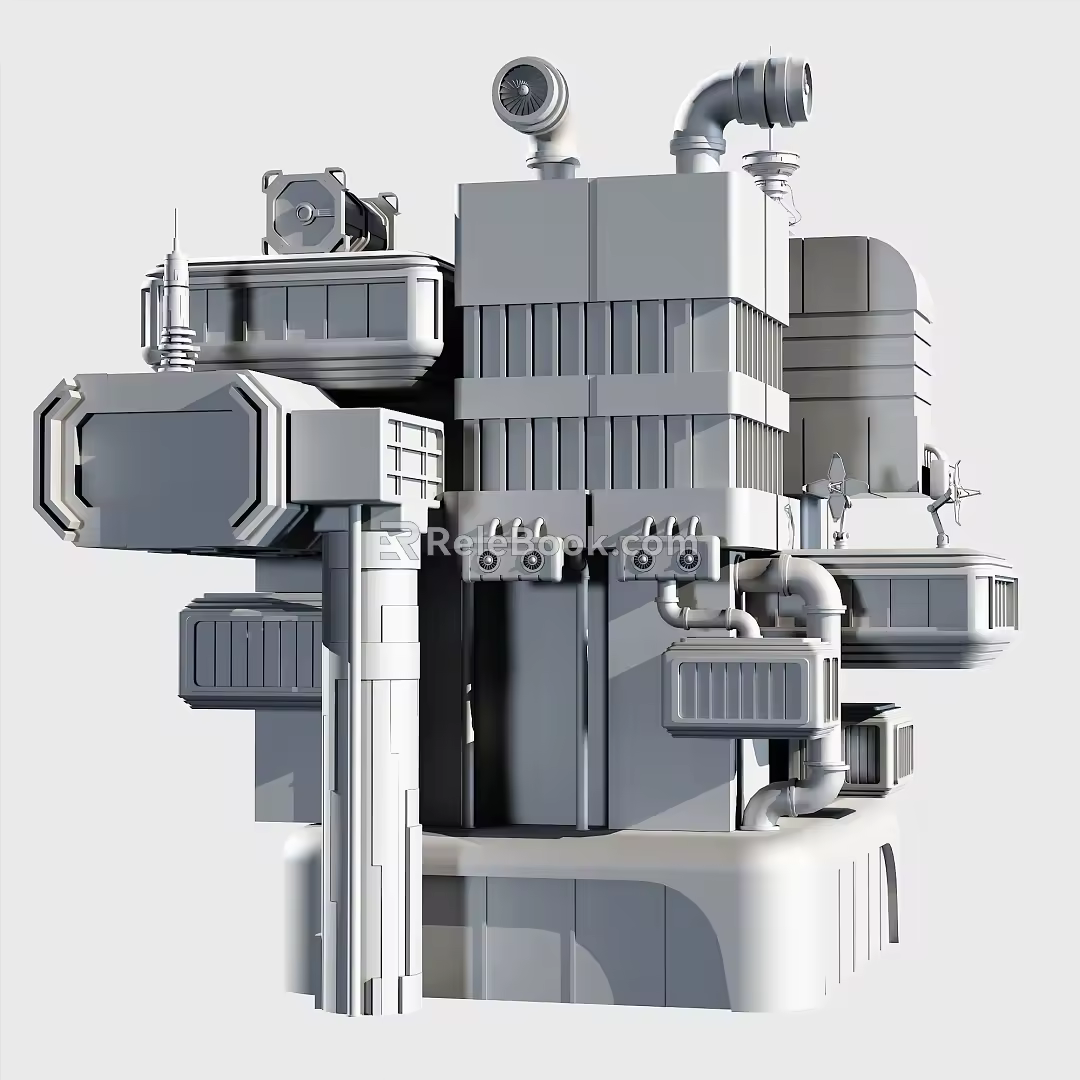 Science Fiction Building Science Fiction Base Future Building 3d model
