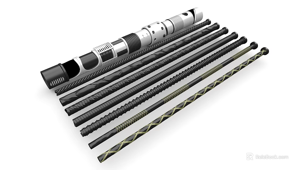 High Quality Industrial Drill Pipes With Threaded Structures And Various Designs 3d model 