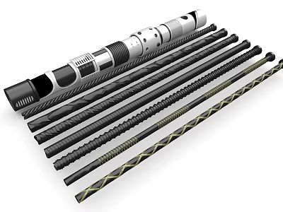 High Quality Industrial Drill Pipes With Threaded Structures And Various Designs 3d model