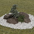 Modern landscape sketch landscape stone combination 3d model