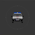 White and Black Ambulance Vehicle With Blue Emergency Lights And Red Cross Symbol