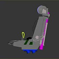 Modern Public Chair 3D Render With Green Seat And Blue Backrest Ergonomic Structure