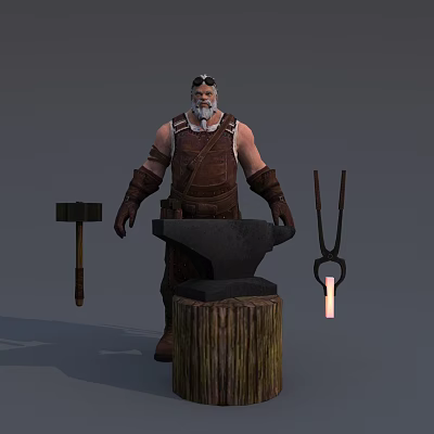 Modern Man Old Blacksmith 3d model Modern Man Old Blacksmith 3d model