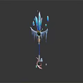 Icy Blue Magical Staff with Ice Crystals Blue Gemstones and Golden Accents