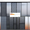 Modern Room Dividers With Various Grid Patterns And Textured Metal Designs 3d model