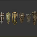 Various Ancient Decorative Shields With Different Designs Ornate Patterns And Materials