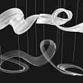 Abstract Pendant Light with Twisted Flowing Lines and Modern Artistic Design