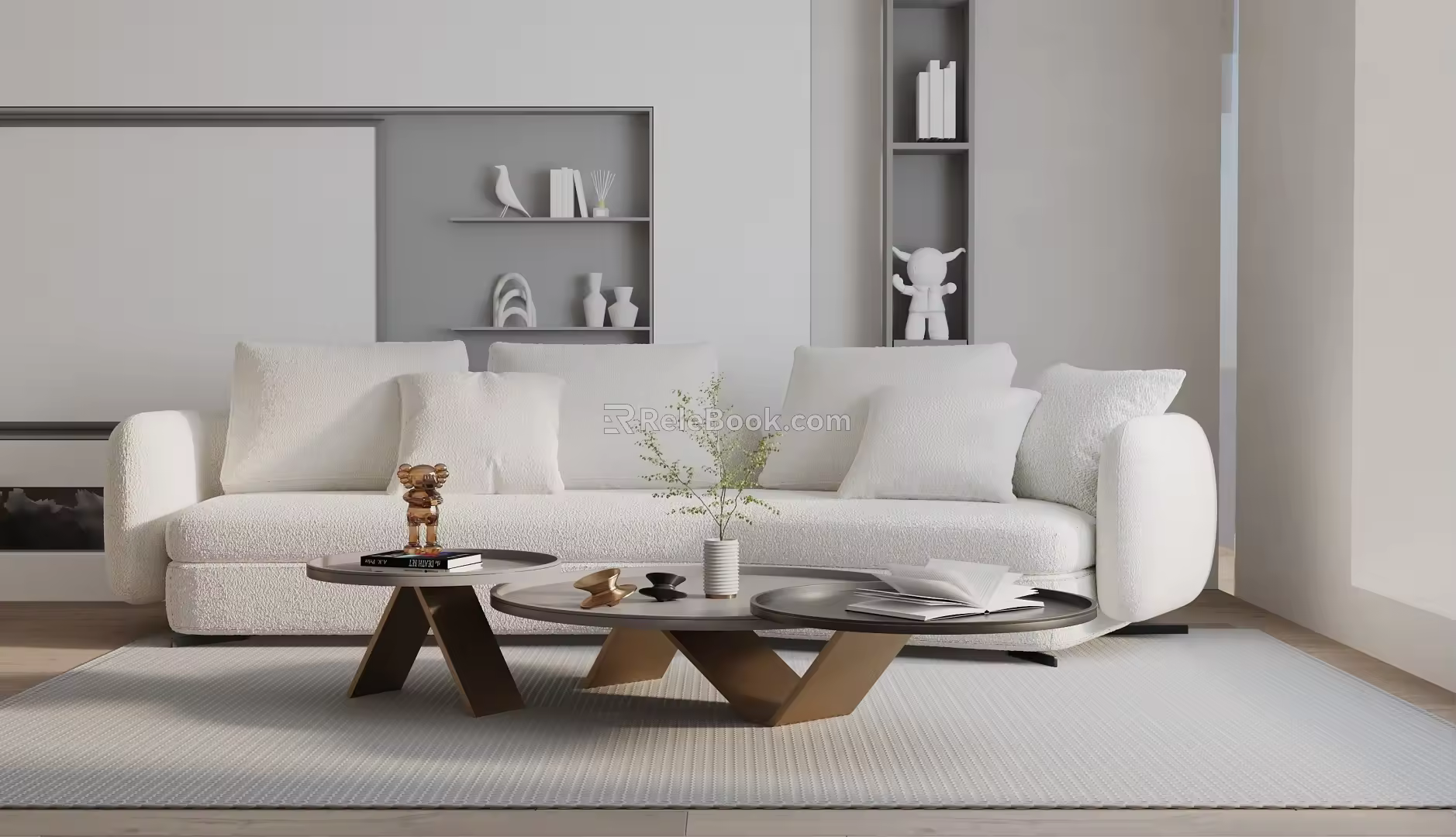 Modern three-seat sofa 3d model