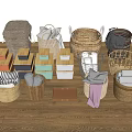 Stylish Woven Laundry Baskets And Storage Boxes With Towels For Home Organization