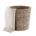 Eco Friendly Laundry Storage Essentials With Woven Baskets Soft Towels And Ceramic Cup