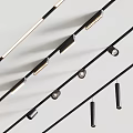 Modern Black Rail Track Mounted Downlights And Spotlights For Interior Lighting