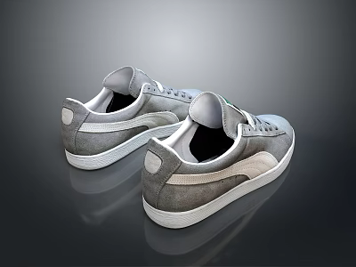 Gray And White Casual Comfortable Sneakers For Everyday Stylish Footwear 3d model