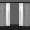 Layered Curtains Gray And White Fabric With Soft Texture For Window Decoration