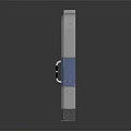 Futuristic Sci Fi Metal Portal Door Structure With Blue Yellow Accents And Control Panel