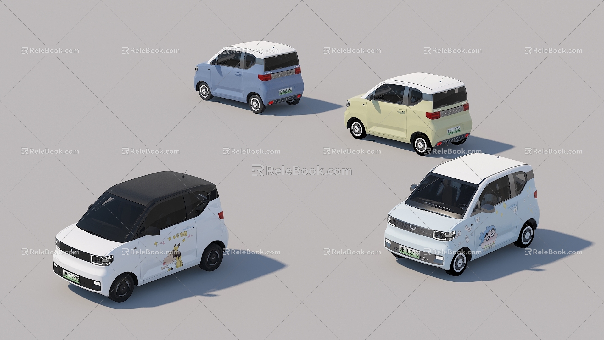 Electric car China car Wuling Hongguang miniev new energy car mini car shopping car 3d model