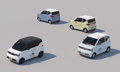 Electric car China car Wuling Hongguang miniev new energy car mini car shopping car 3d model