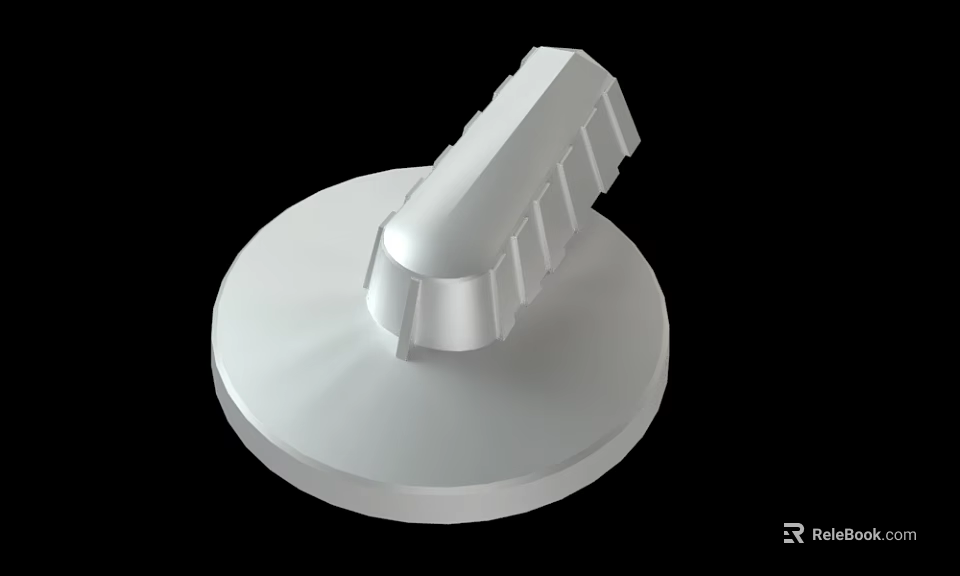 Silver Mechanical Part Design With Circular Base And Textured Cylindrical Structure 3d model