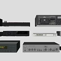Headphone Audio Equipment Collection With Amplifiers Tuners Players And Receivers