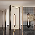 Modern metal screen partition 3d model