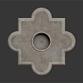 Elegant Stone Garden Fountain Ornament with Circular Basin Square Pedestal and Water Spouts