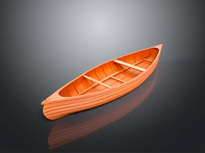 Retro Style Wooden Canoe Retro Radio Yellow Speaker Knob Wooden Surface Nostalgic 3d model