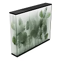Modern Decorative Lightbox Featuring Green Plant Leaves On Transparent Surface For Interior Wall Decoration