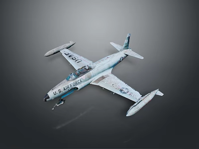 Detailed Silver U.S. Air Force Airplane Model With Authentic Design And Vintage Features 3d model