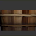 Handcrafted Natural Wooden Bucket With Rustic Wood Staves And Side Handle Design