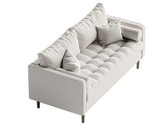 Middle-style double sofa 3d model