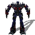 Transformers Robot Figure With Red Blue Black Armor And Mechanical Design 3d model