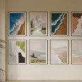 Abstract Paintings With Diverse Styles Natural Themes Waves Mountains And Geometric Shapes Framed Wall Art