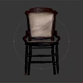 Vintage Wooden Chair With Dark Red Frame And Light Pink Upholstered Seat Classic Furniture Piece