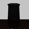 Modern Dark Glass Cup With Hexagonal Design On Wooden Table And Blue Carpet
