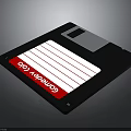Black Floppy Disk Electronic Device With Red Label White Stripes And GameReady Logo 3d model