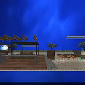 Outdoor Rooftop Lounge Area With Seating Dining Space And Night Sky View”