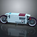 Modern Motorcycle With White Body Red Seat 07 LN Logo And Sleek Futuristic Design