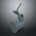 Gray Adjustable Household Tool With Long Rod And Round Base Design