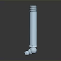 Modern Lighting Combination With Silver Cylindrical Metal Lamp Pole And Connecting Part
