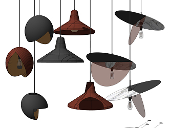 Modern chandelier combination 3d model