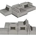 Modern Sectional Sofa With Modular Design And Plush Cushions For Living Room