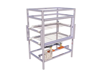 Frame storage rack with fan rack 3d model