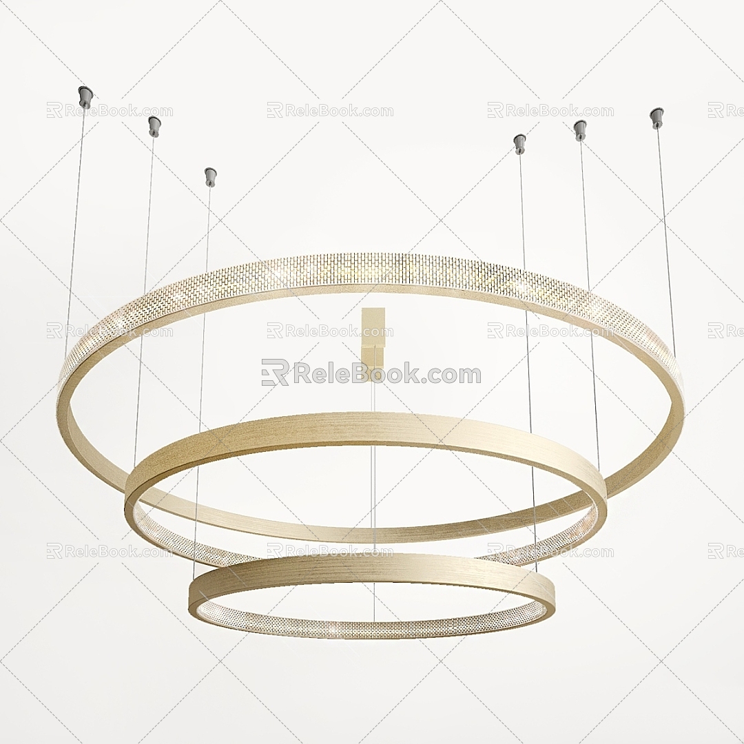 Modern chandelier Dan Tong ring led LED suspension 3d model