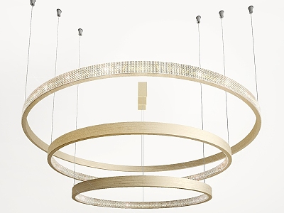 Modern chandelier Dan Tong ring led LED suspension 3d model